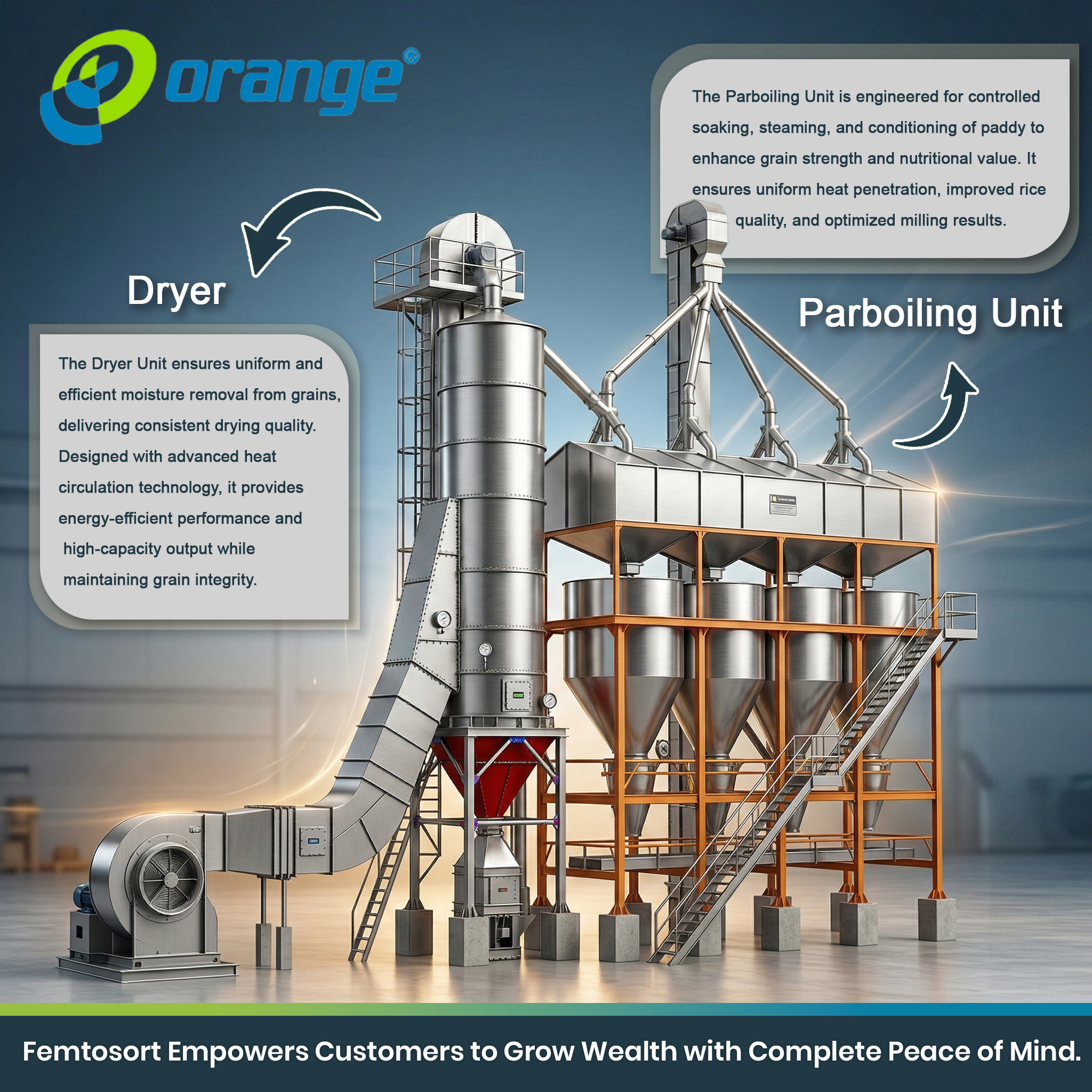 Dryer and Parboiling Plant for Rice Mill